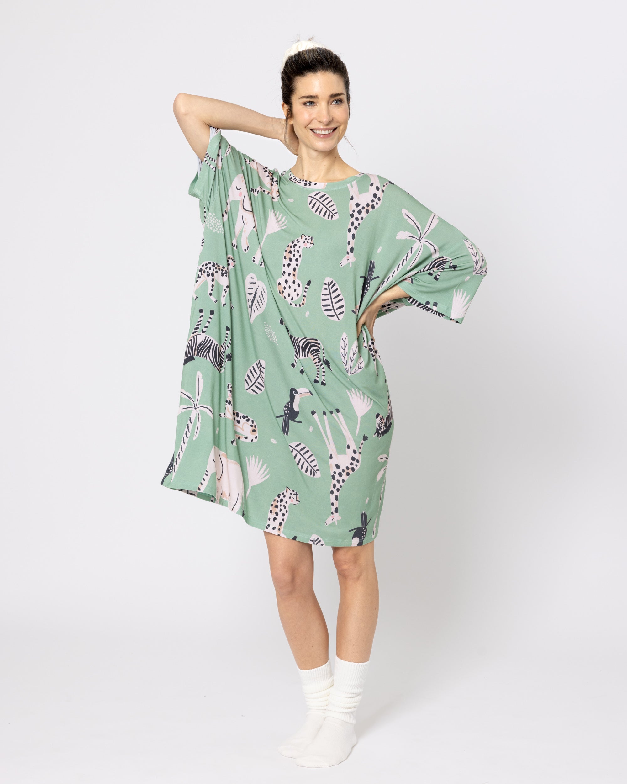 Snuggz Women Safari Bamboo Oversized Sleep Tee