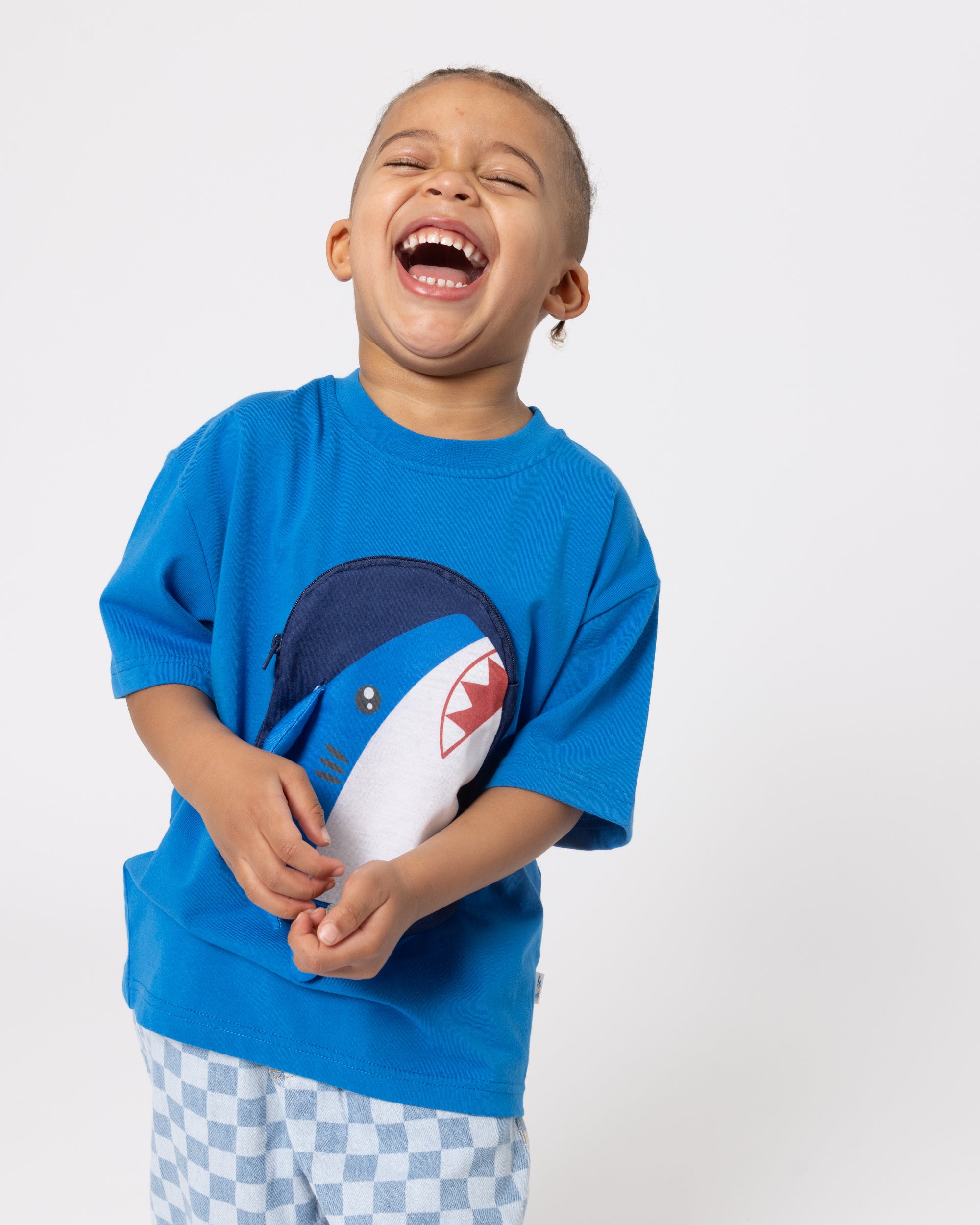 Snuggz Boys Shark Zip Pocket Pal T-Shirt