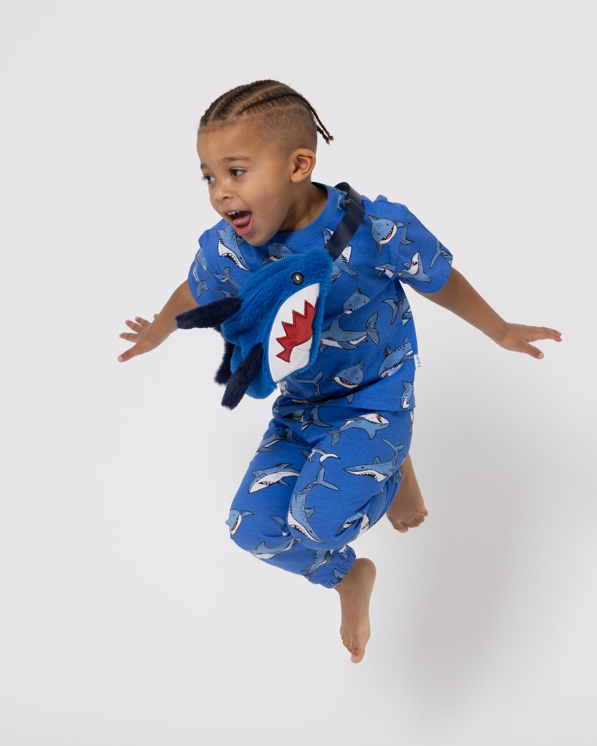Snuggz Boys Shark PJ Set with Plush Bag