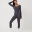SnuggzFit Ribbed Long Sleeve Grey Seamless Jumpsuit