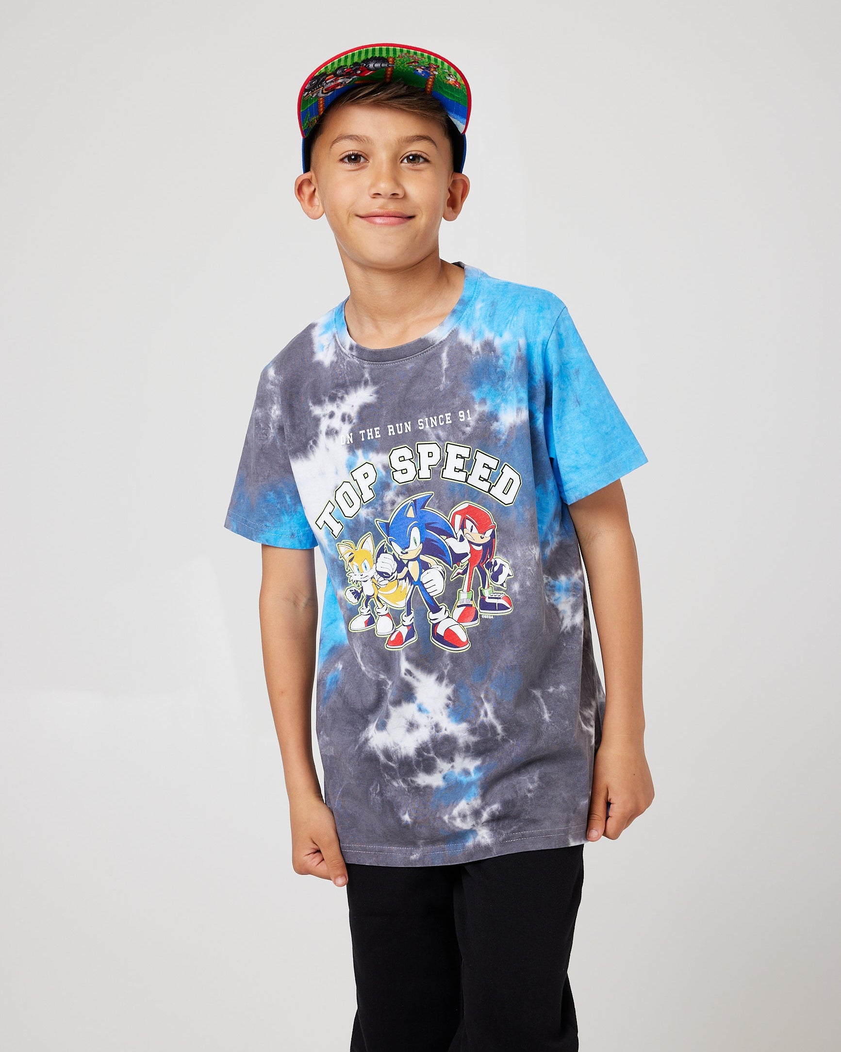 Sonic The Hedgehog Top Speed Tie Dye Snuggz Kids T-Shirt