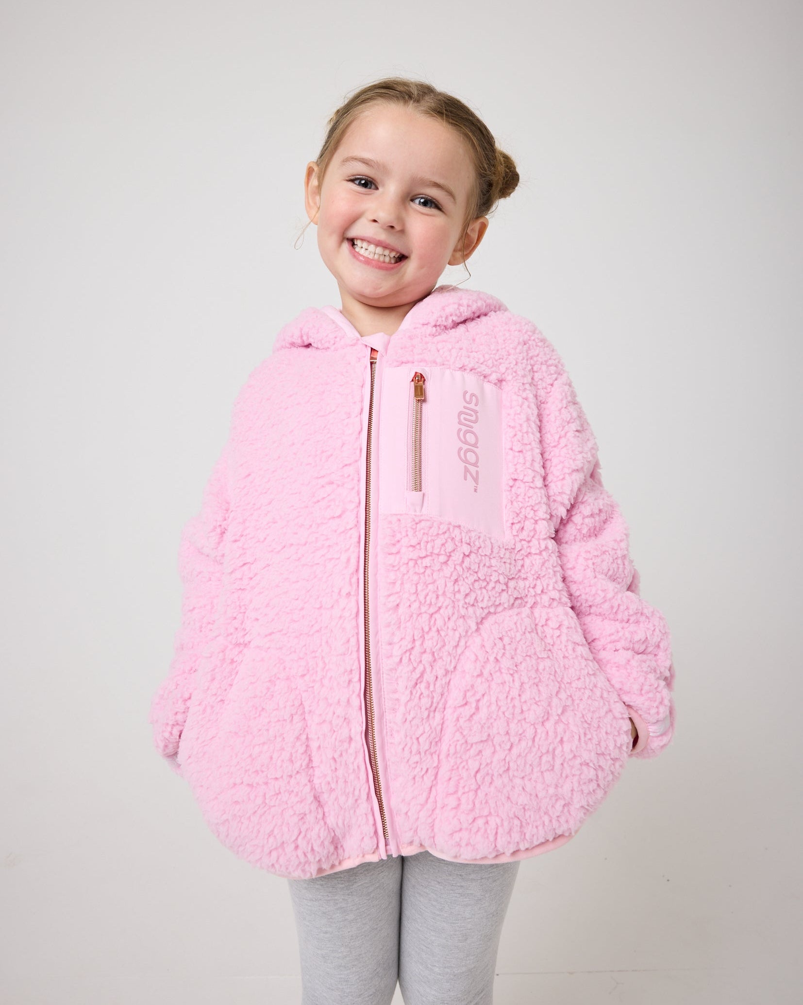 Snuggz Girls Pink Borg Zip-Through Jacket