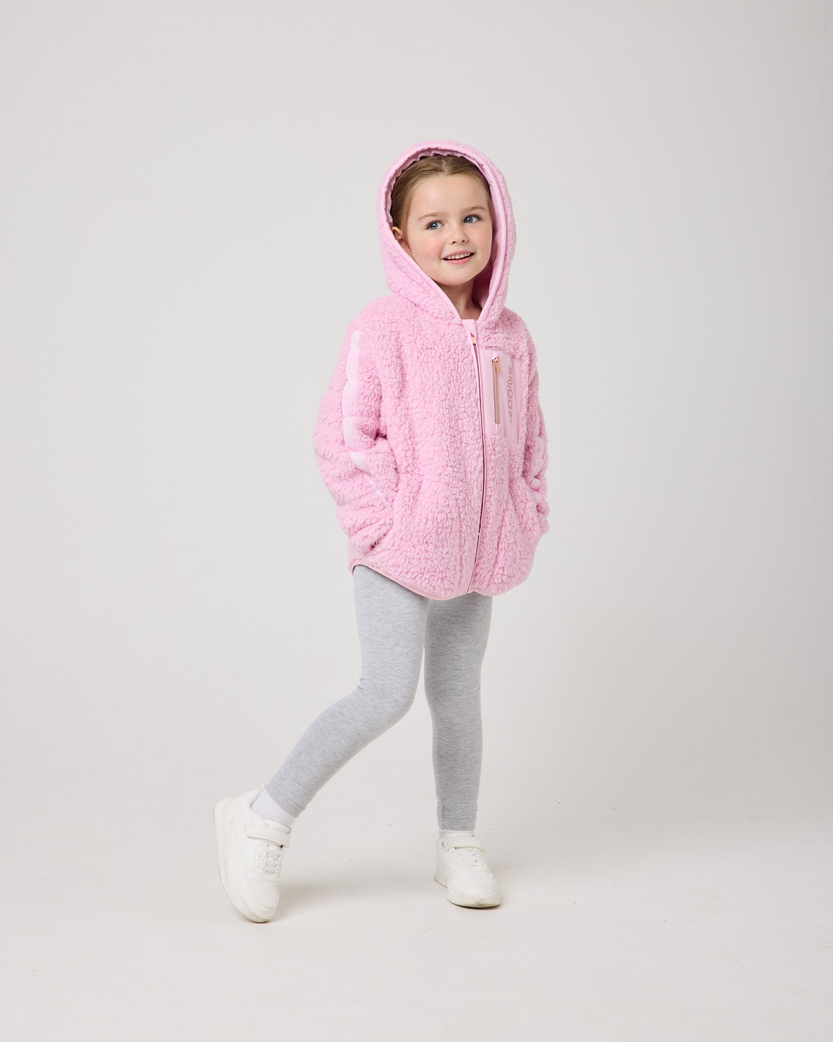 Snuggz Girls Pink Borg Zip-Through Jacket