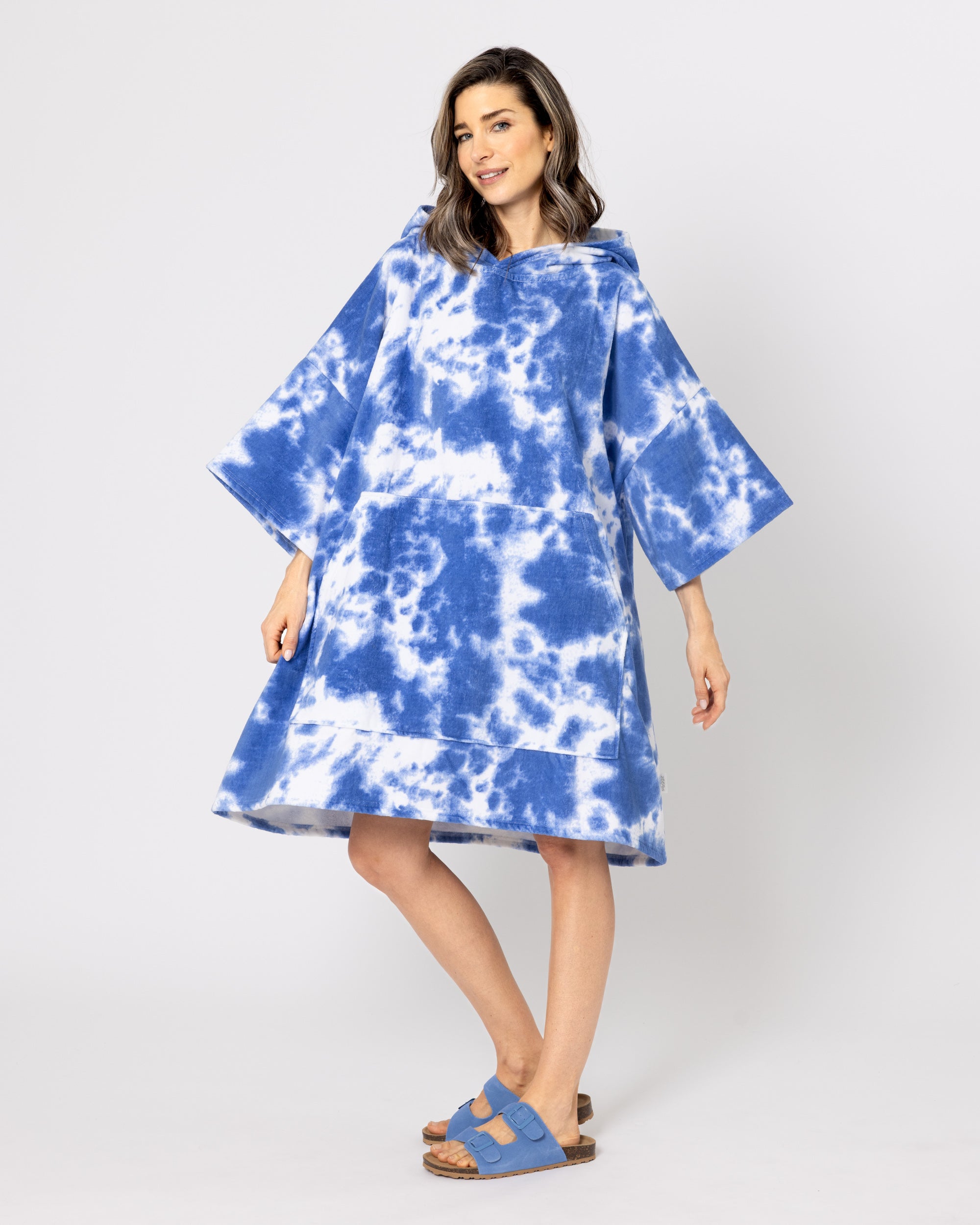 Snuggz Adults Unisex Tie Dye Towelling Beach Poncho