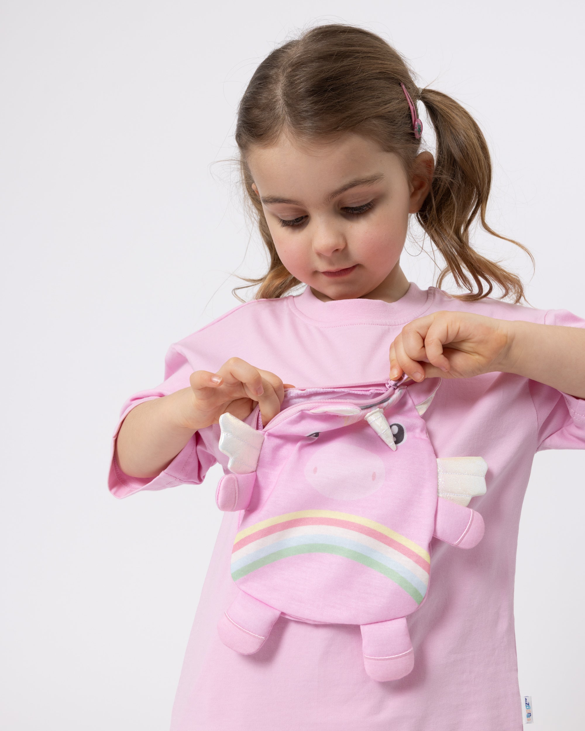 Snuggz Girls Unicorn Zip Pocket Pal T-shirt