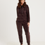 Snuggz Women Chocolate Brown Velour Loungewear Set