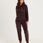 Snuggz Women Chocolate Brown Velour Loungewear Set