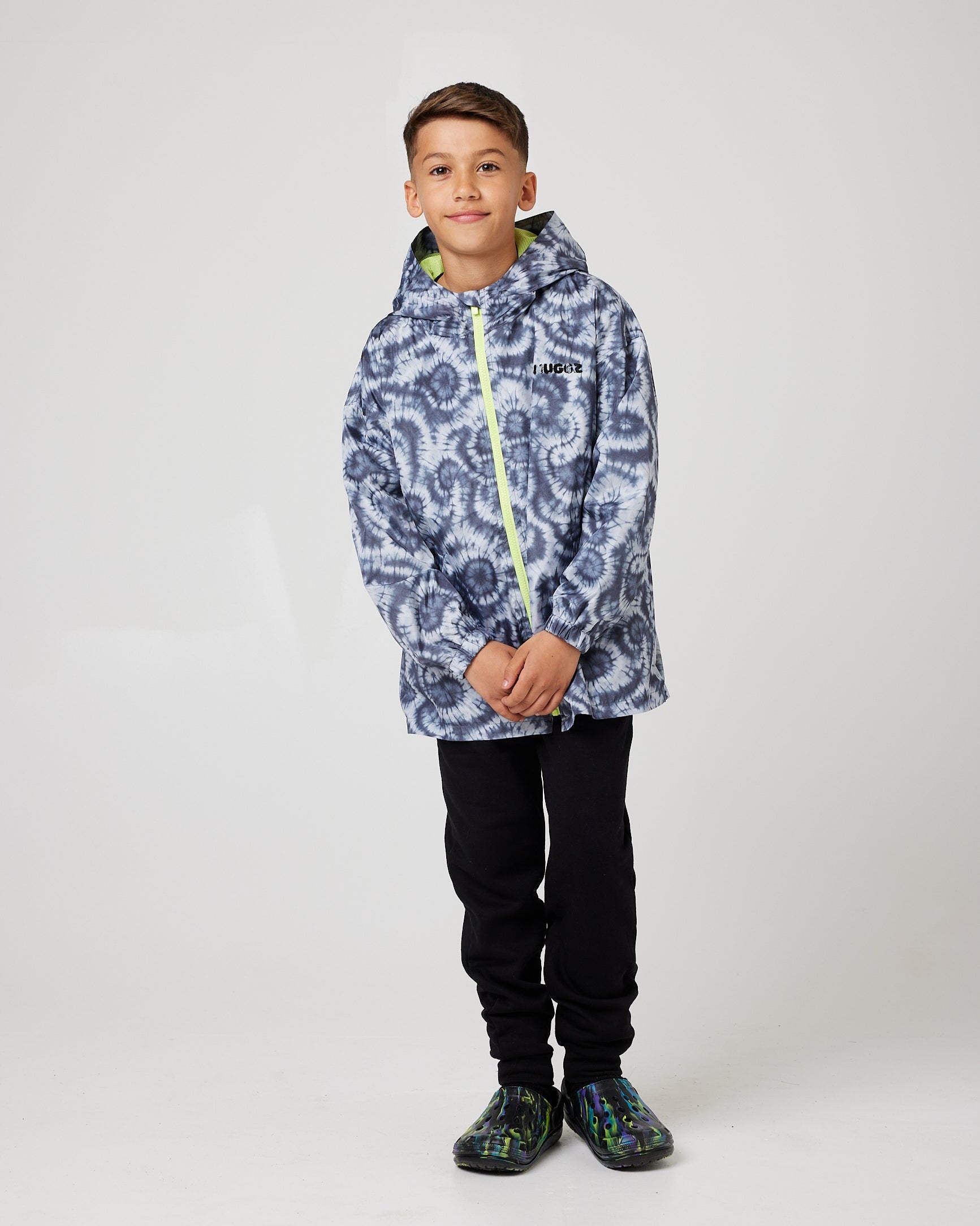 Snuggz Kids Grey Neon Rain Jacket