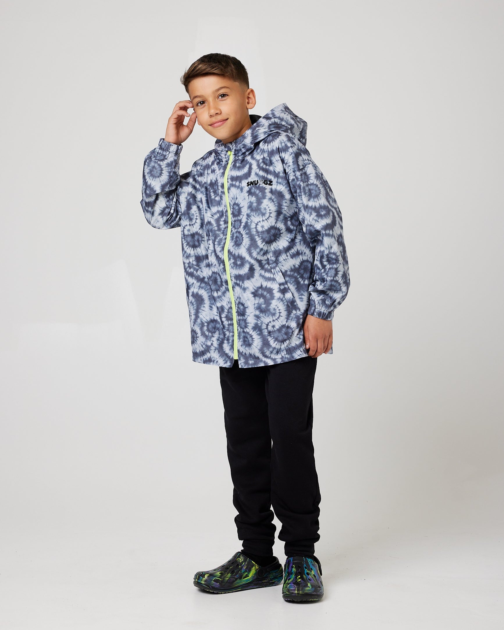 Snuggz Kids Grey Neon Rain Jacket