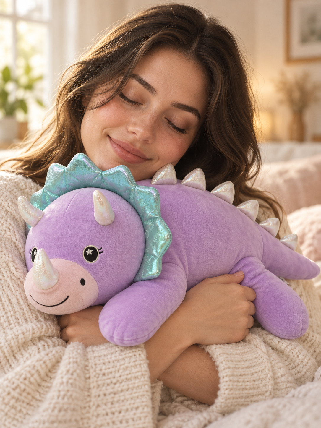 Snuggz Girl Dinosaur Weighted Plush Toy