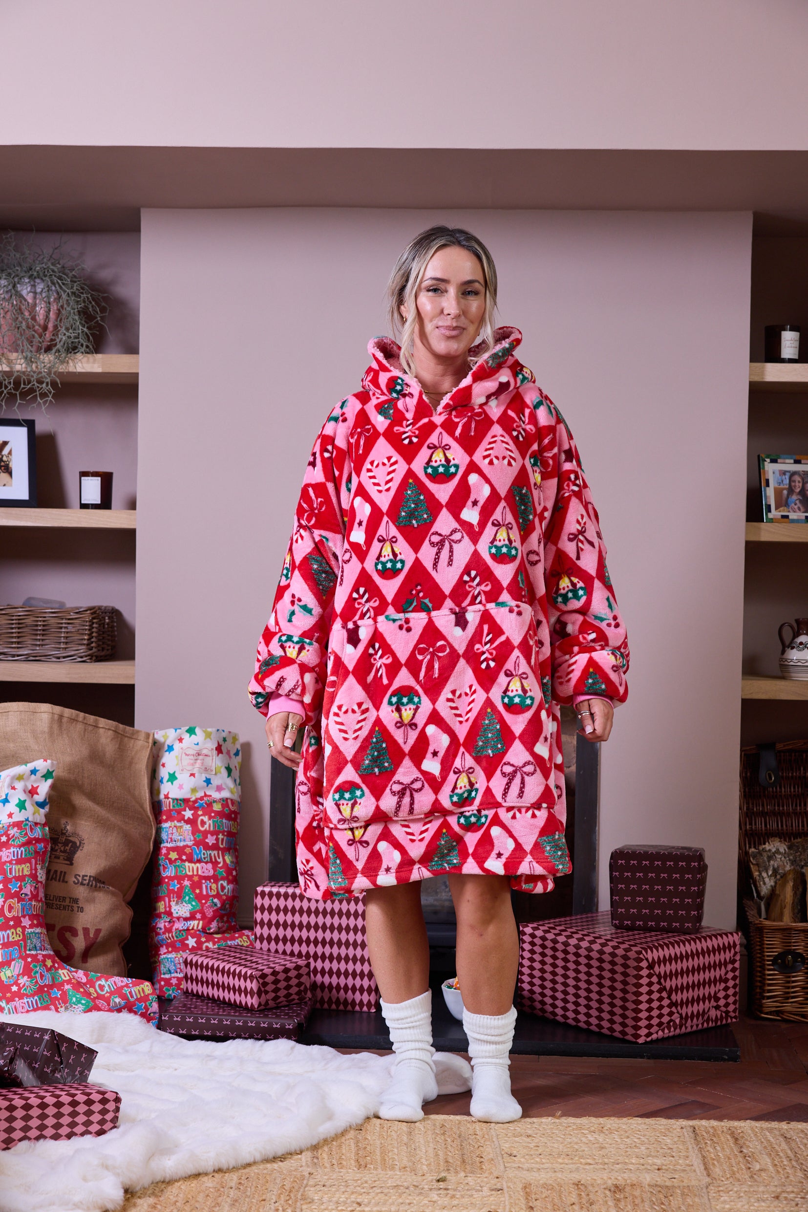 Snuggz Original Hooded Blanket - Xmas Diamond