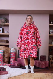 Snuggz Original Hooded Blanket - Xmas Diamond