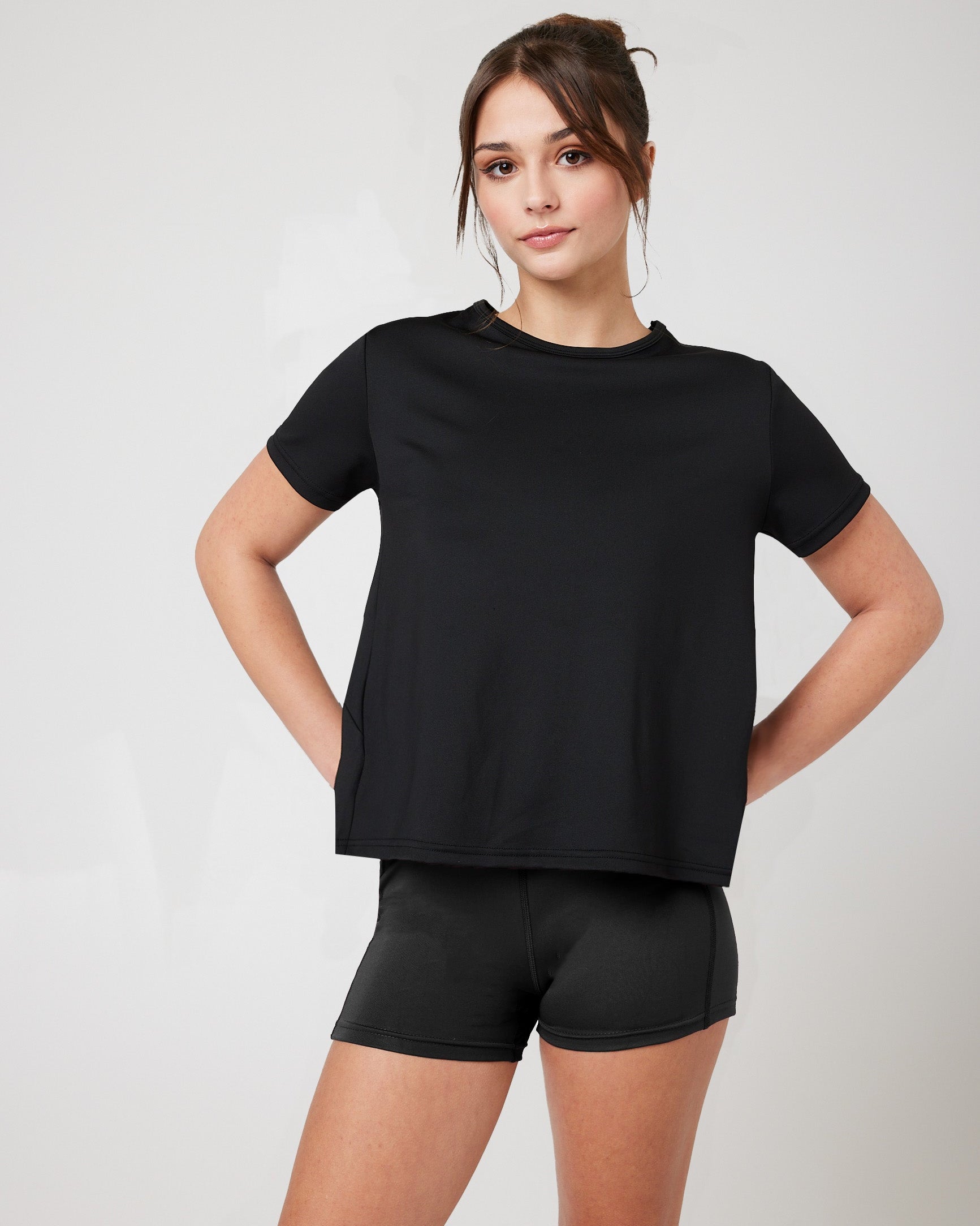 SnuggzFit Mesh Panel Open Back T-Shirt