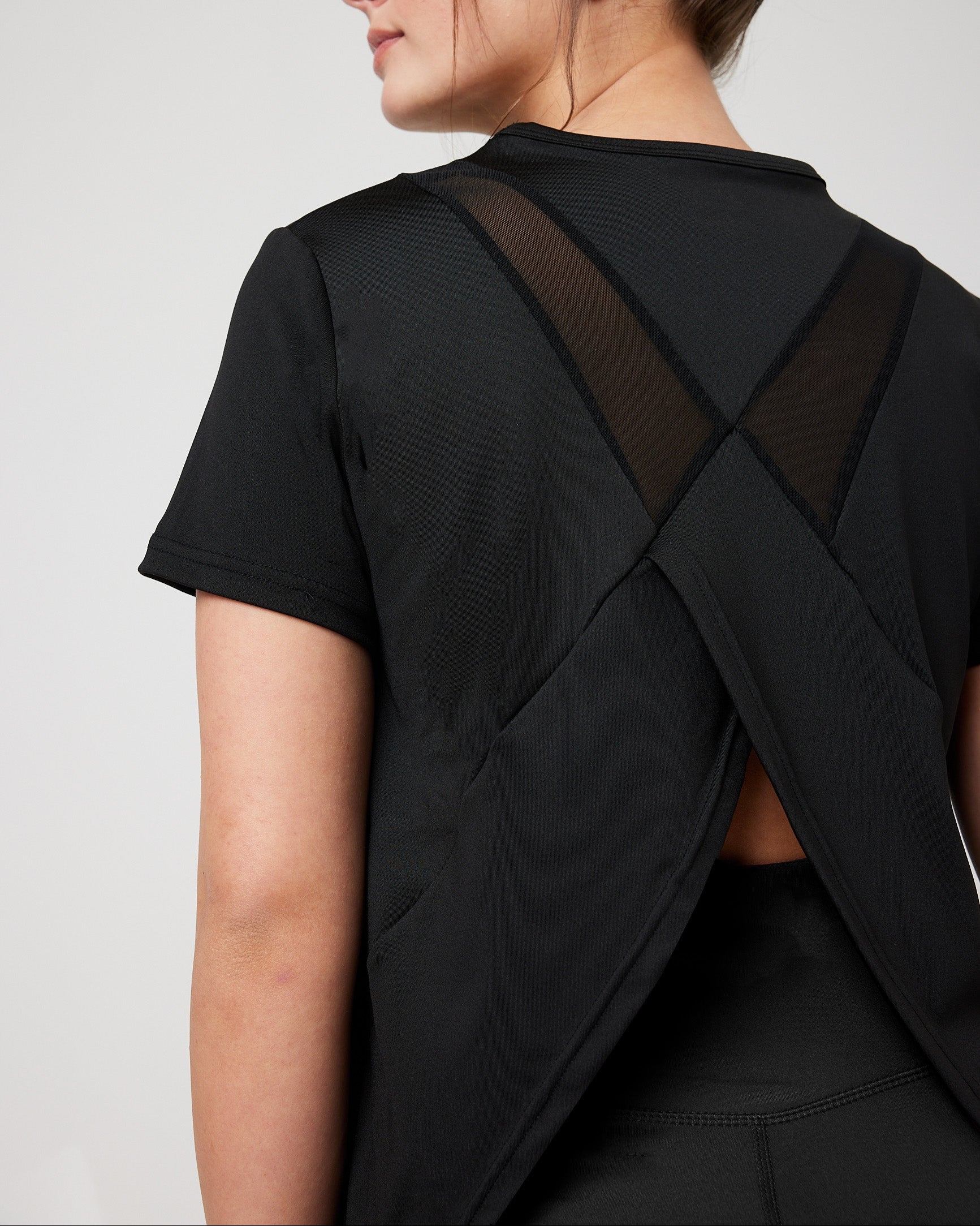 SnuggzFit Mesh Panel Open Back T-Shirt
