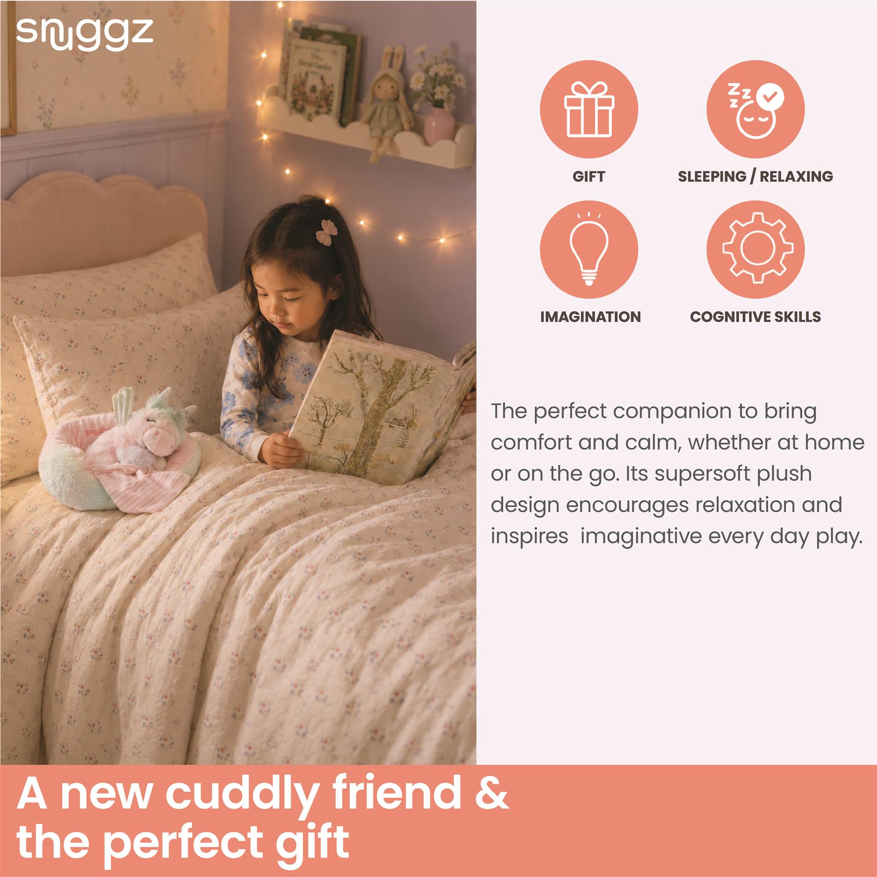 Snuggz Unicorn Kids Bedtime Plush Toy