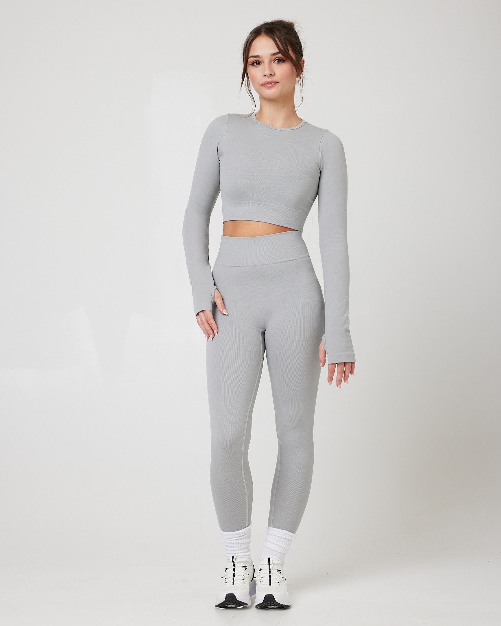 SnuggzFit Sculpt Seamless Set - Long Sleeve Crop and High-Waisted Leggings