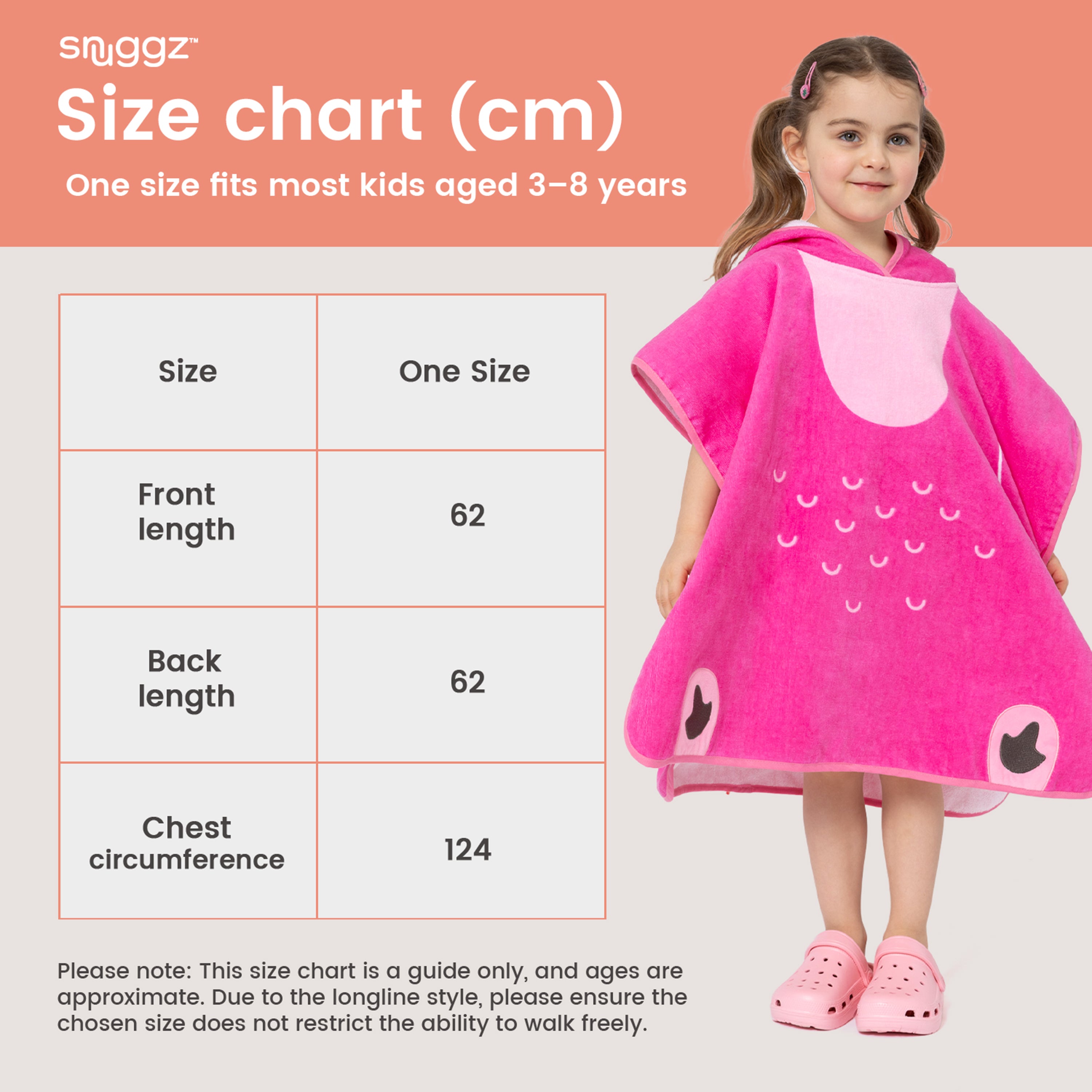 Snuggz Flamingo Towelling Beach Poncho With Swim Bag