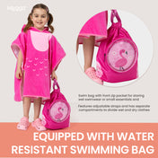 Snuggz Flamingo Towelling Beach Poncho With Swim Bag