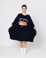 Snuggz Women Sweet Dreams Cat Oversized Bamboo Sleep Tee