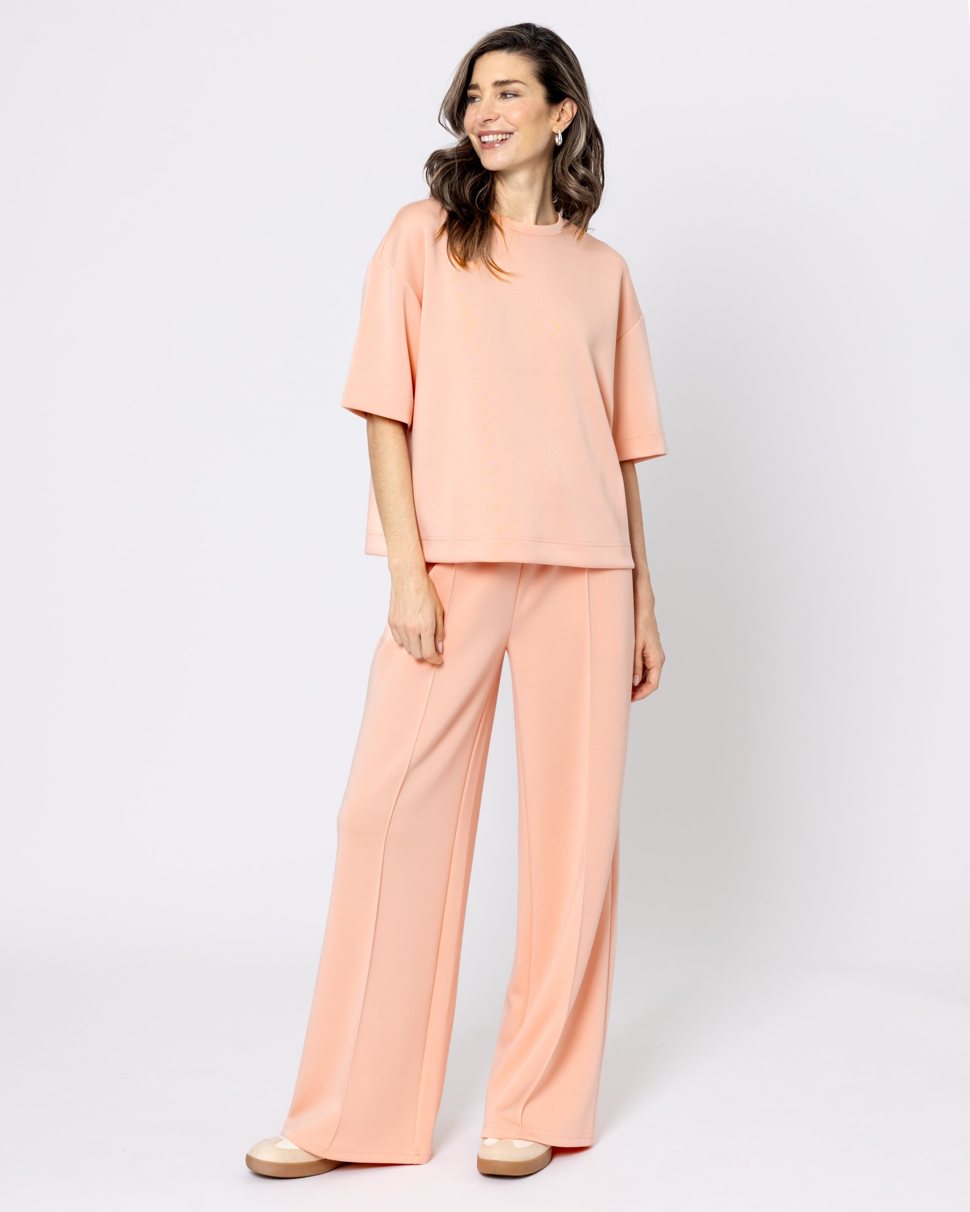 Snuggz Premium Peach Scuba Wide Leg Joggers