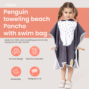 Snuggz Penguin Towelling Beach Poncho With Swim Bag