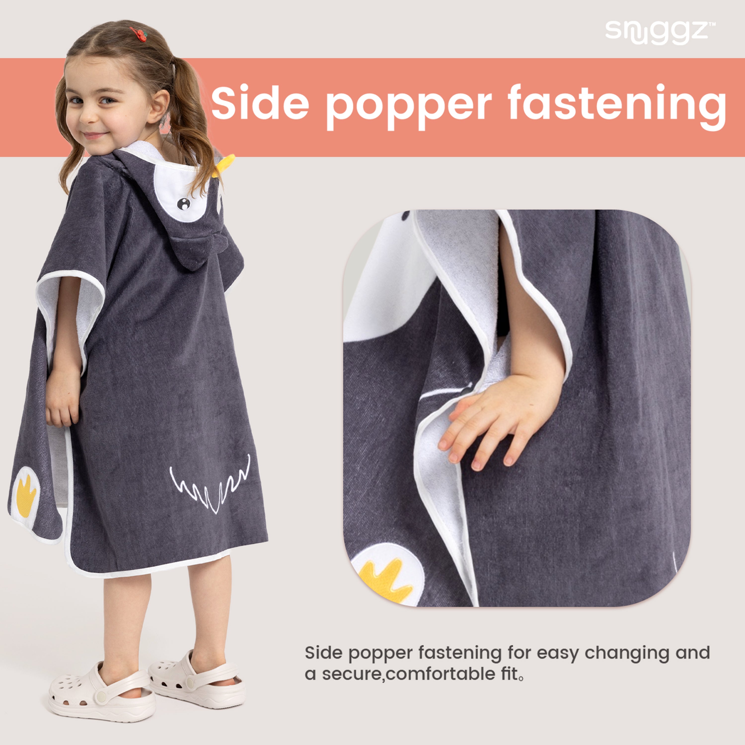 Snuggz Penguin Towelling Beach Poncho With Swim Bag