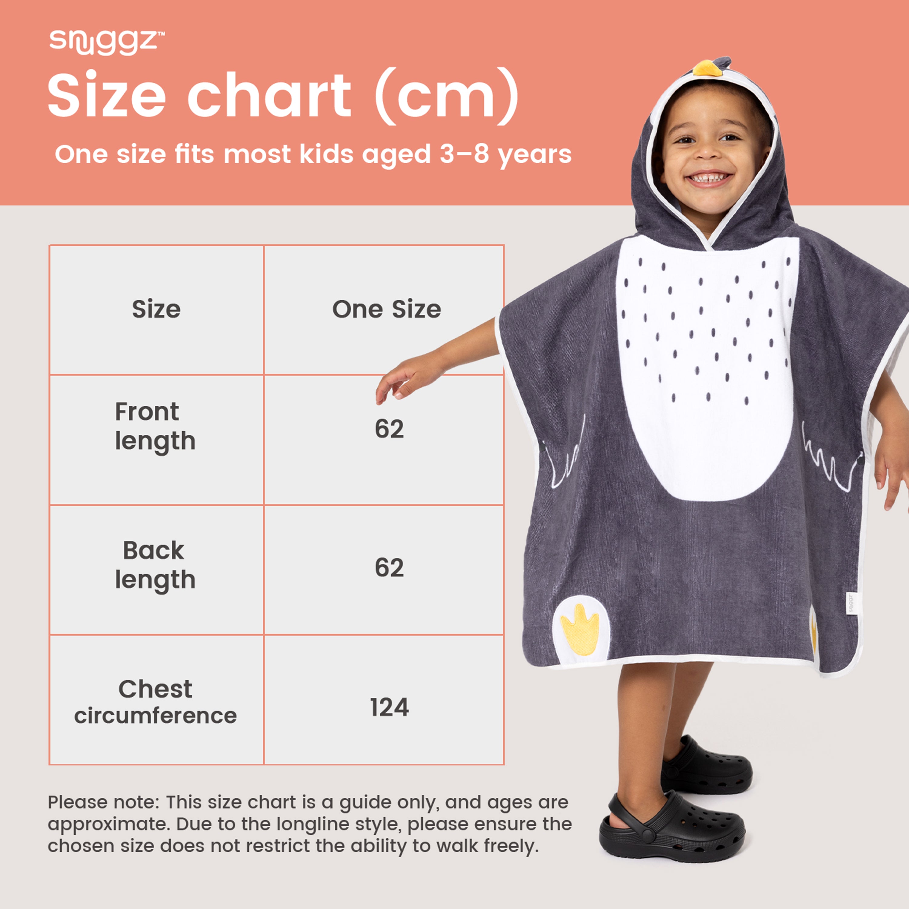 Snuggz Penguin Towelling Beach Poncho With Swim Bag