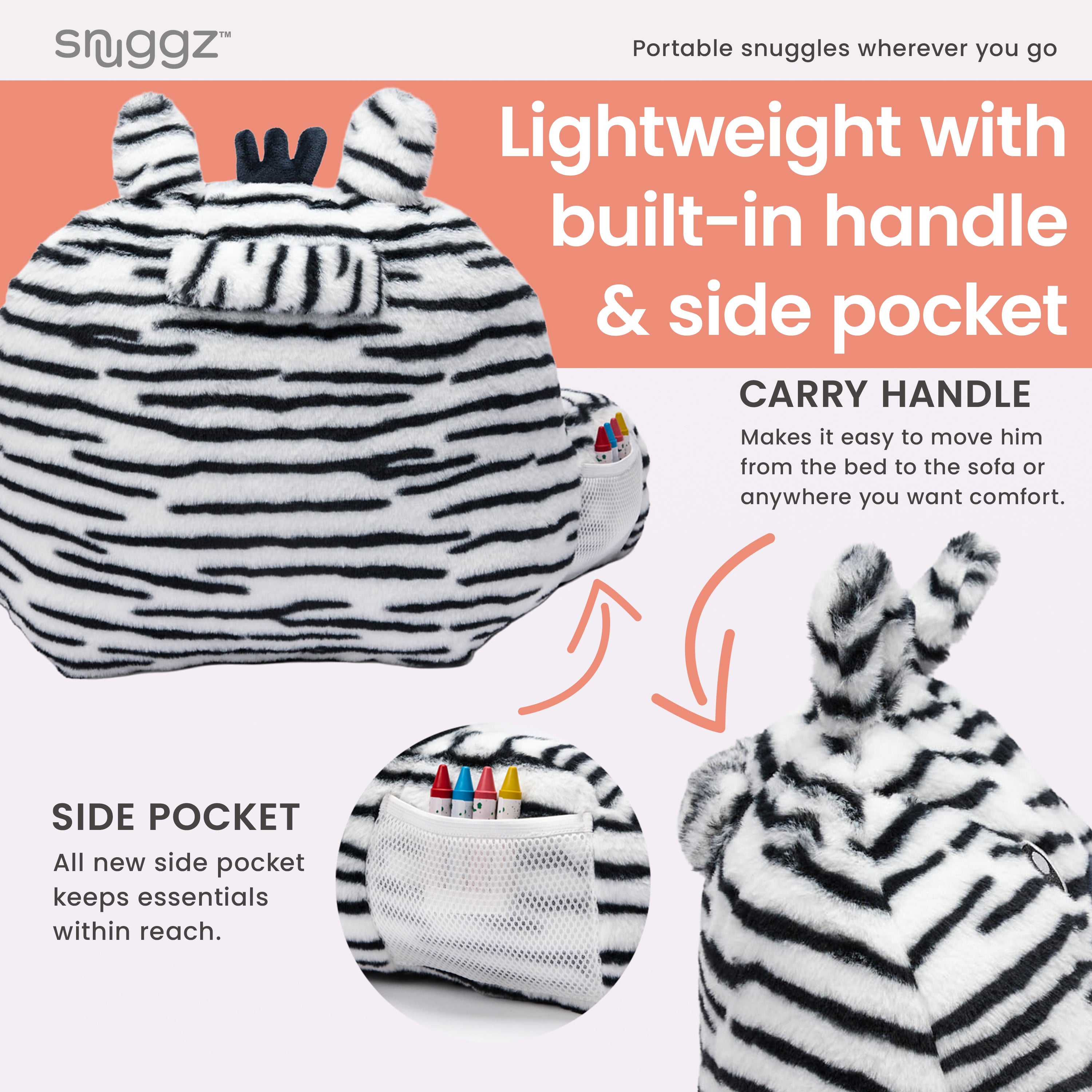 Snuggz Zebra Cuddle Cushion