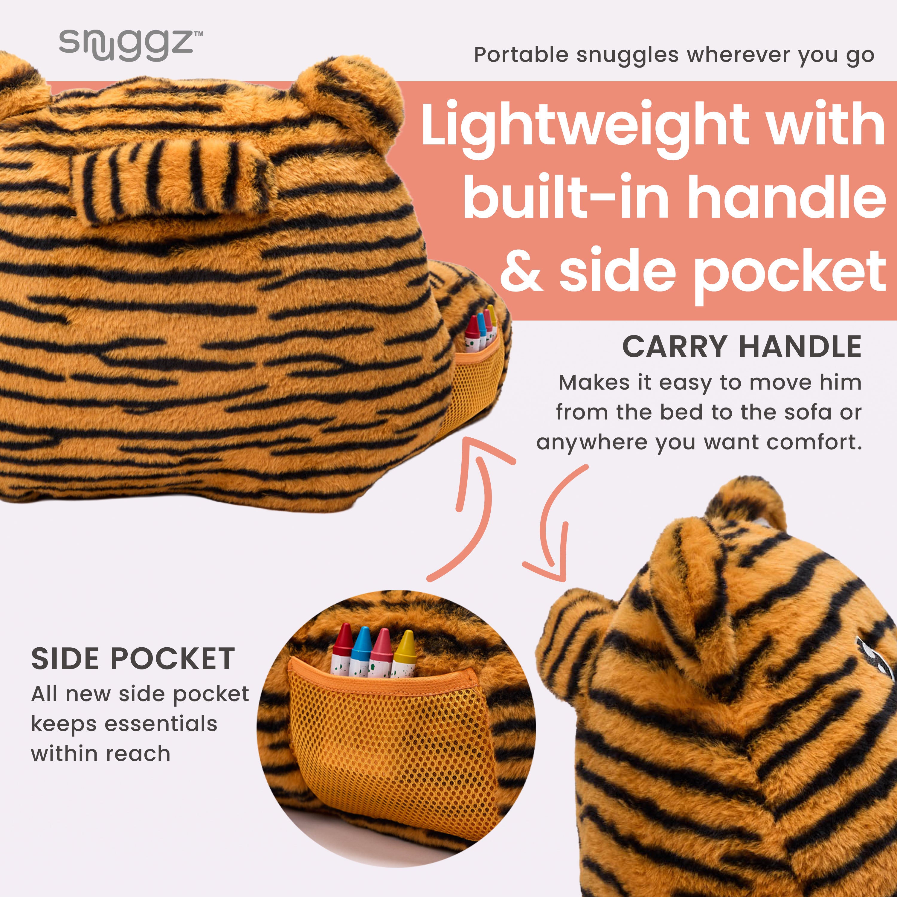Snuggz Tiger Cuddle Cushion