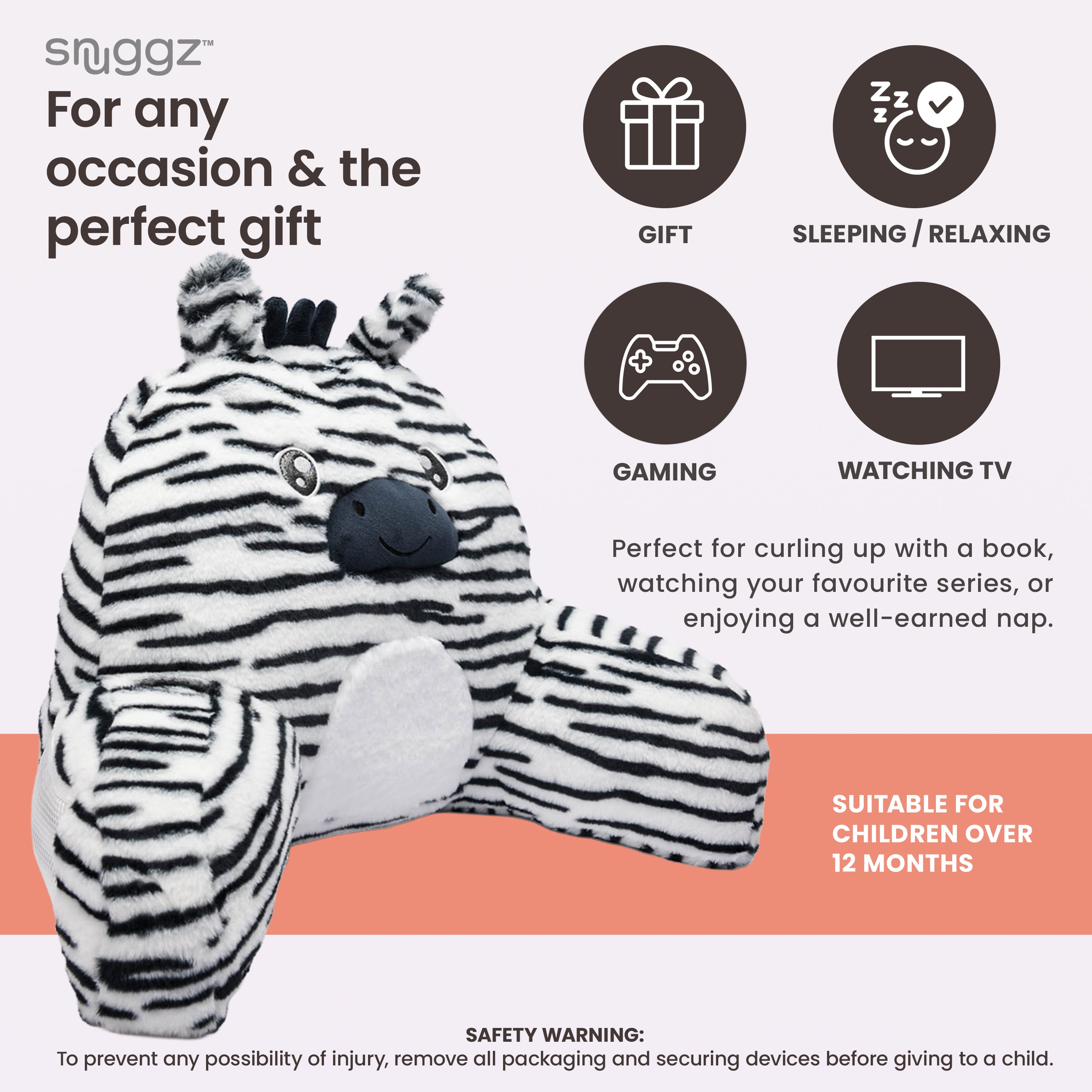 Snuggz Zebra Cuddle Cushion