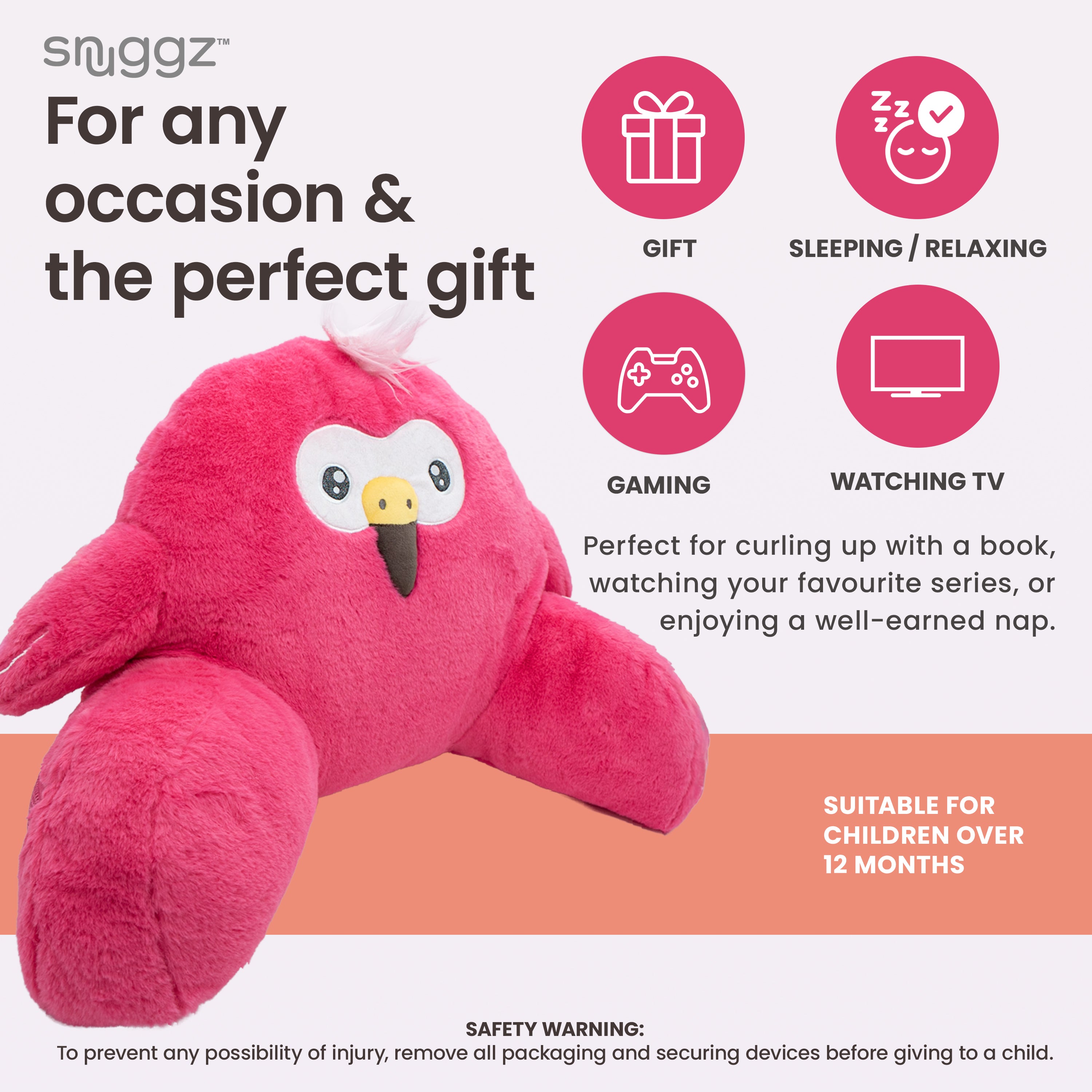 Snuggz Flamingo Cuddle Cushion