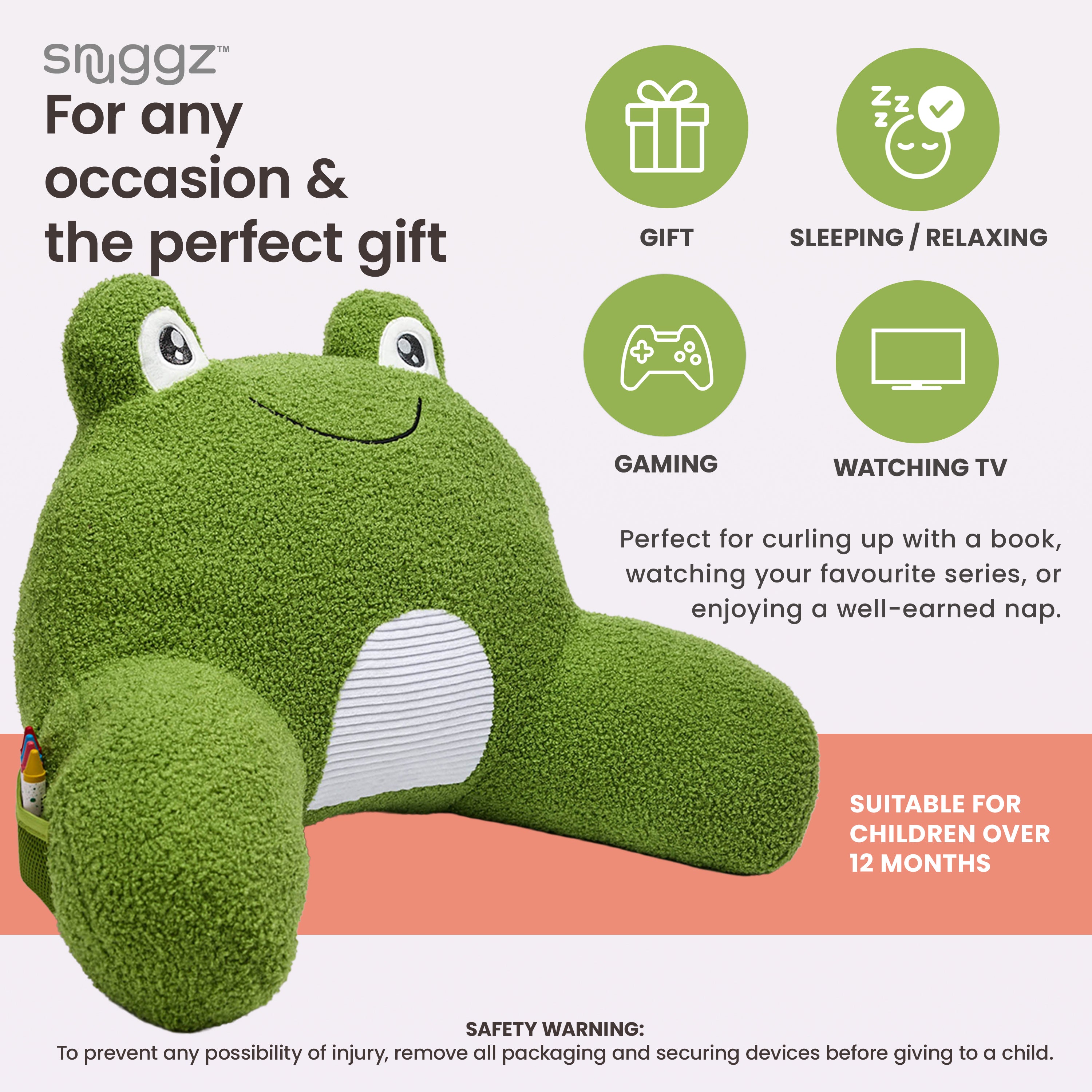 Snuggz Frog Cuddle Cushion